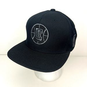LA Clippers NBA Mitchell & Ness Snapback Black Silver Hat Los Angeles Basketball